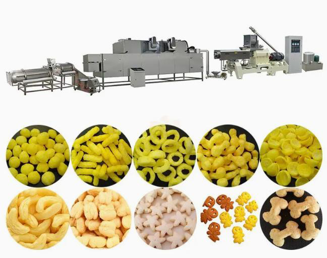 Snack Corn Puff Extruder Machine / puffed grain machine for Wheat , rice