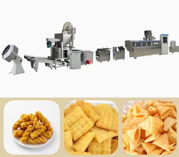 3D/2D Pellet Extruding Snack Production Line Machinery 100kg/hr -150kg/hr 240kw 30x5x3m