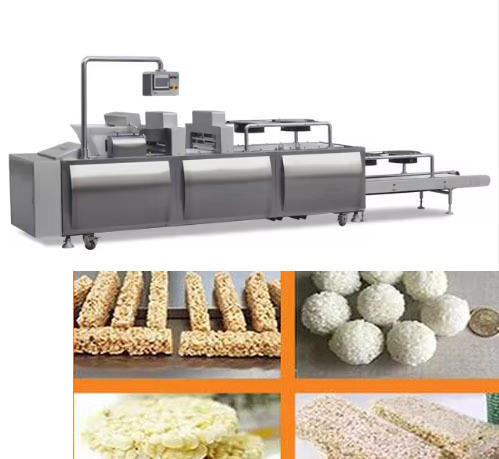 Rice ball candy , rice puffing machine / Cereal Bar Production Line Stantless steel 304