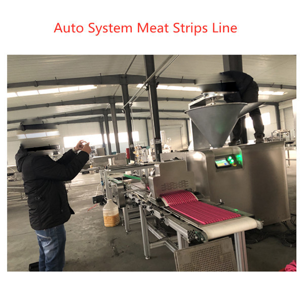 Duck fresh Mest Sticks Pet Food Extruder Machine 200-500kg/hr Stainless Steel Flat Munchy Strip Snacks Making Machine