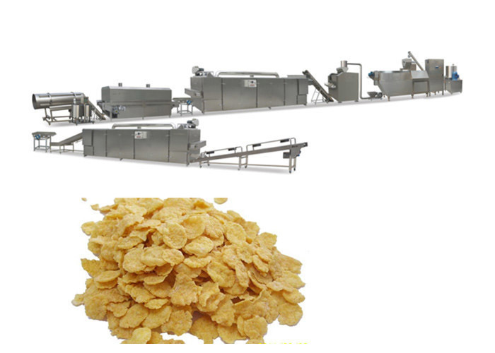 CE Corn Flakes Processing Line Puff Snack Breakfast Cereal Extruding Siemens Motor