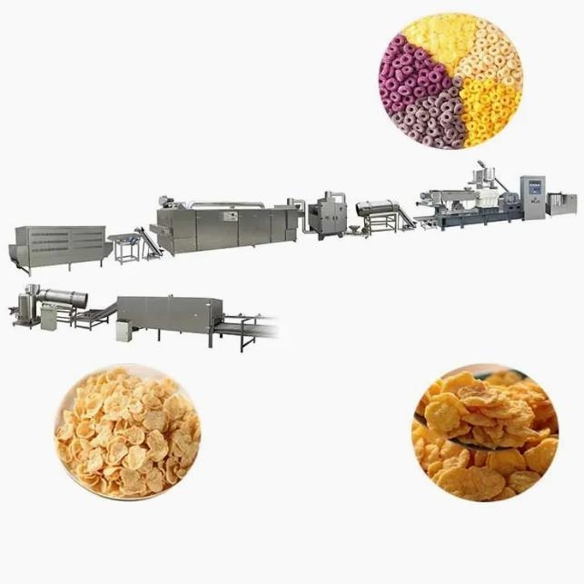 Kelloggs Corn Flakes Processing Line / rice flakes making machine with 1 year warranty