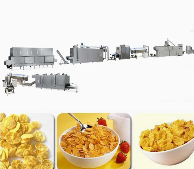 Automatic Snack Corn Chips Production Line / Cereals Corn Flakes Processing Machine