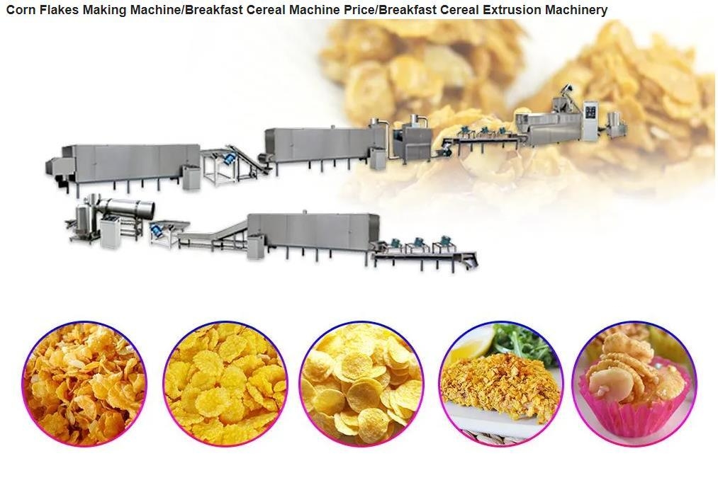 Automatic Corn Flakes Processing Line , Cereal Breakfast Home Popcorn Machine