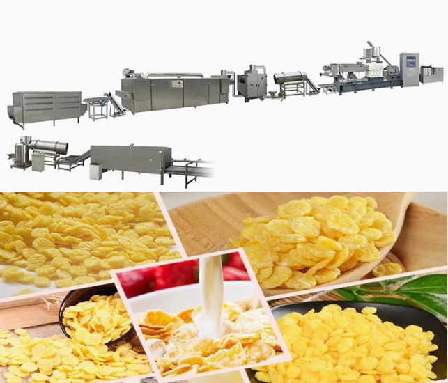 Stainless Steel Snack Extruder Production Line for Cereal / Corn Flakes