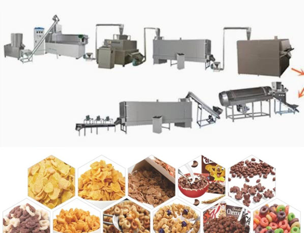 Rosted Nestle / Kelloggs Bulk Oats Cereal Corn Flakes Processing Line with CE ISO9001