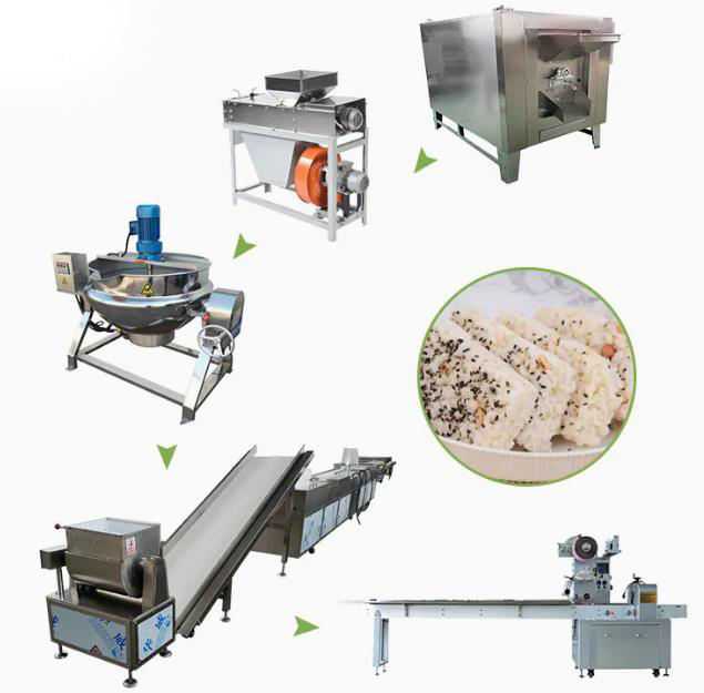 Rectangular Sesame / Cereal Bar Making Machine for maize , broomcorn , buckwheat