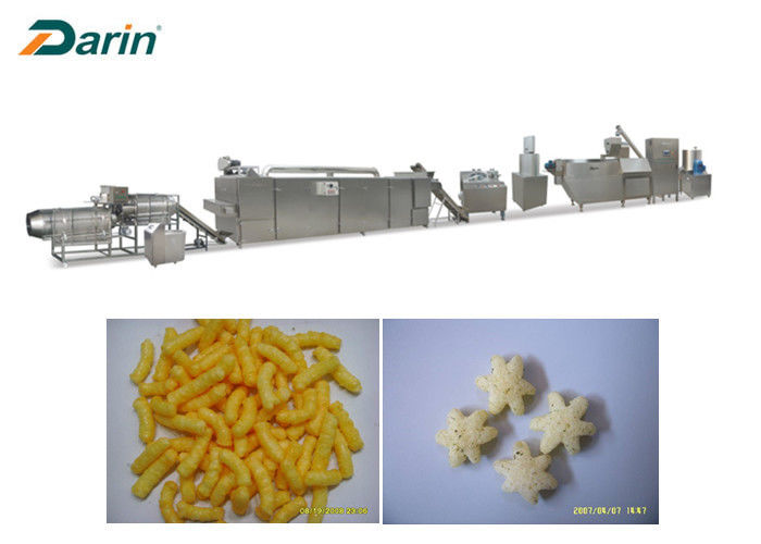 Corn Puff Snack Making Machine Leisure Snack Processing 12 Months Warranty